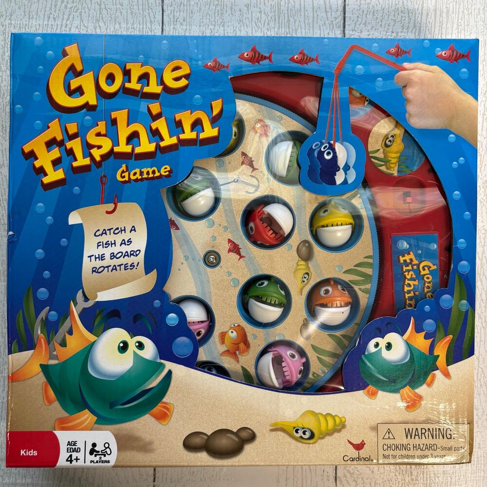 Gone Fishin' Board Game Motorized Fishing Game Kids Ages 4+ 2 Player